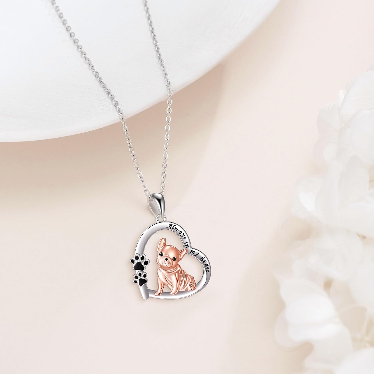 Dog Gifts 925 Sterling Silver Cute Heart Yorkie/Greyhound/French Bulldog/Dachshund Pendant Necklace Jewelry Gifts for Women Dog Lovers - Image 2