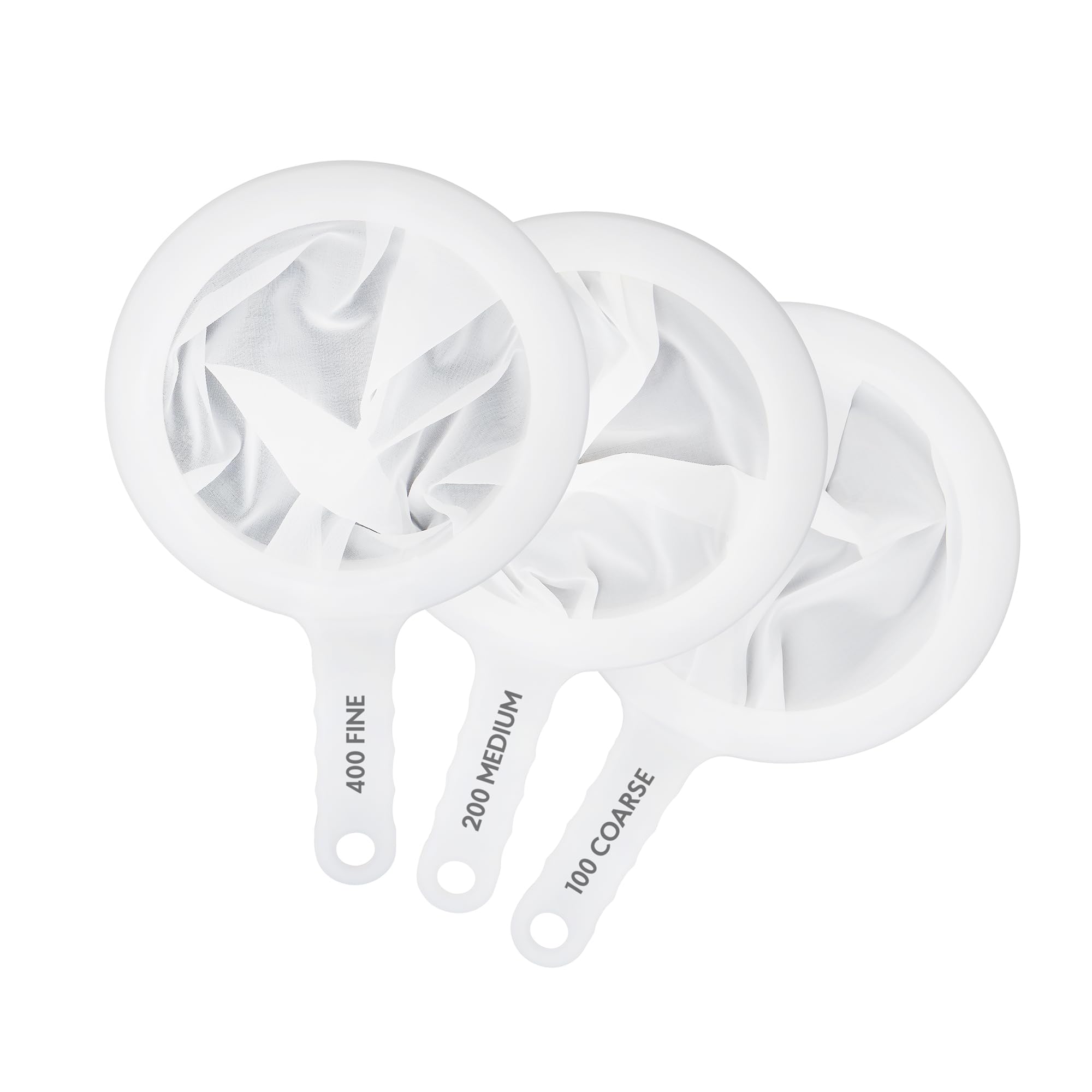 HIC Kitchen Ultra-Fine Mesh Strainers, 100 200 and 400 Mesh Count, Set of 3