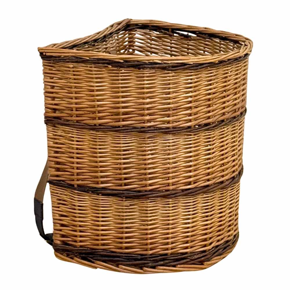"Gerla Vimini Grande con Tracolle 52x38 h48 cm — Cesto Portalegna Camino, Raccolta Funghi e Castagne, Cesto Giardino — Zaino Spalla Rustico