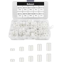 98pcs ABS Round Spacer Assortment Kit White Insulation Spacer for M5,M6 Screws Nylon Column Standoff Support Spacer with Plastic BoxWhite