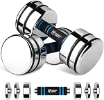 Northdeer Steel Dumbbells Ultracompact & Adjustable Chrome Dumbbell with Foam Handles 5lb 10lb 15lb 20lb 30lb 50lb Home Gym Workout