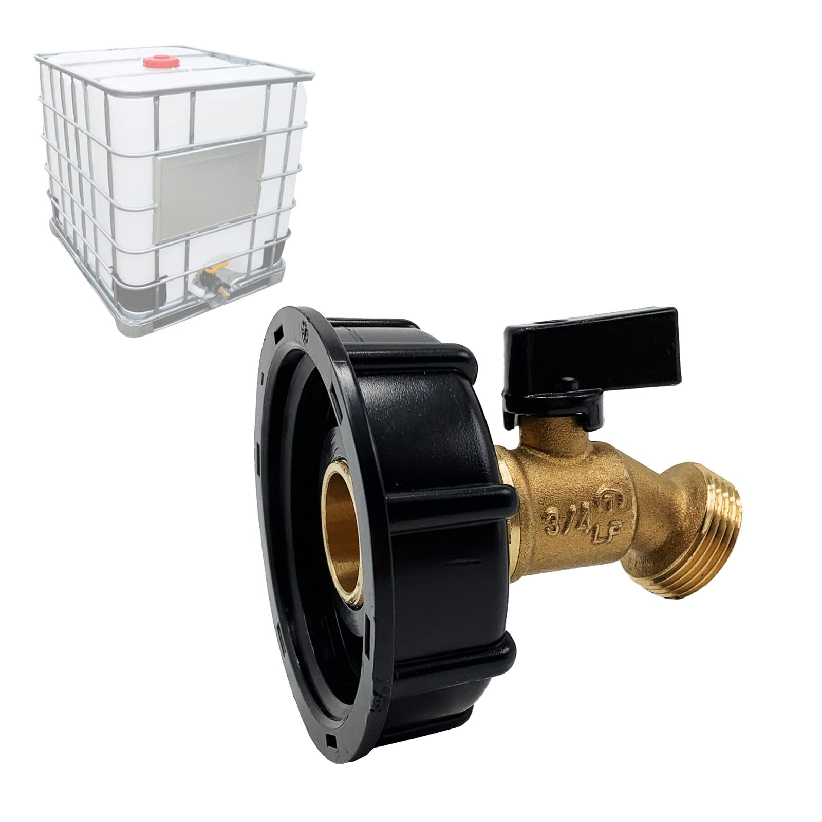 Adattatore Serbatoio Acqua IBC 275-330 Gal Ottone Valvola Adattatore Per Serbatoio IBC 275-330 Galloni - Raccordi Ottone, Valvola, 3/4" GHT Adattatore IBC Ottone