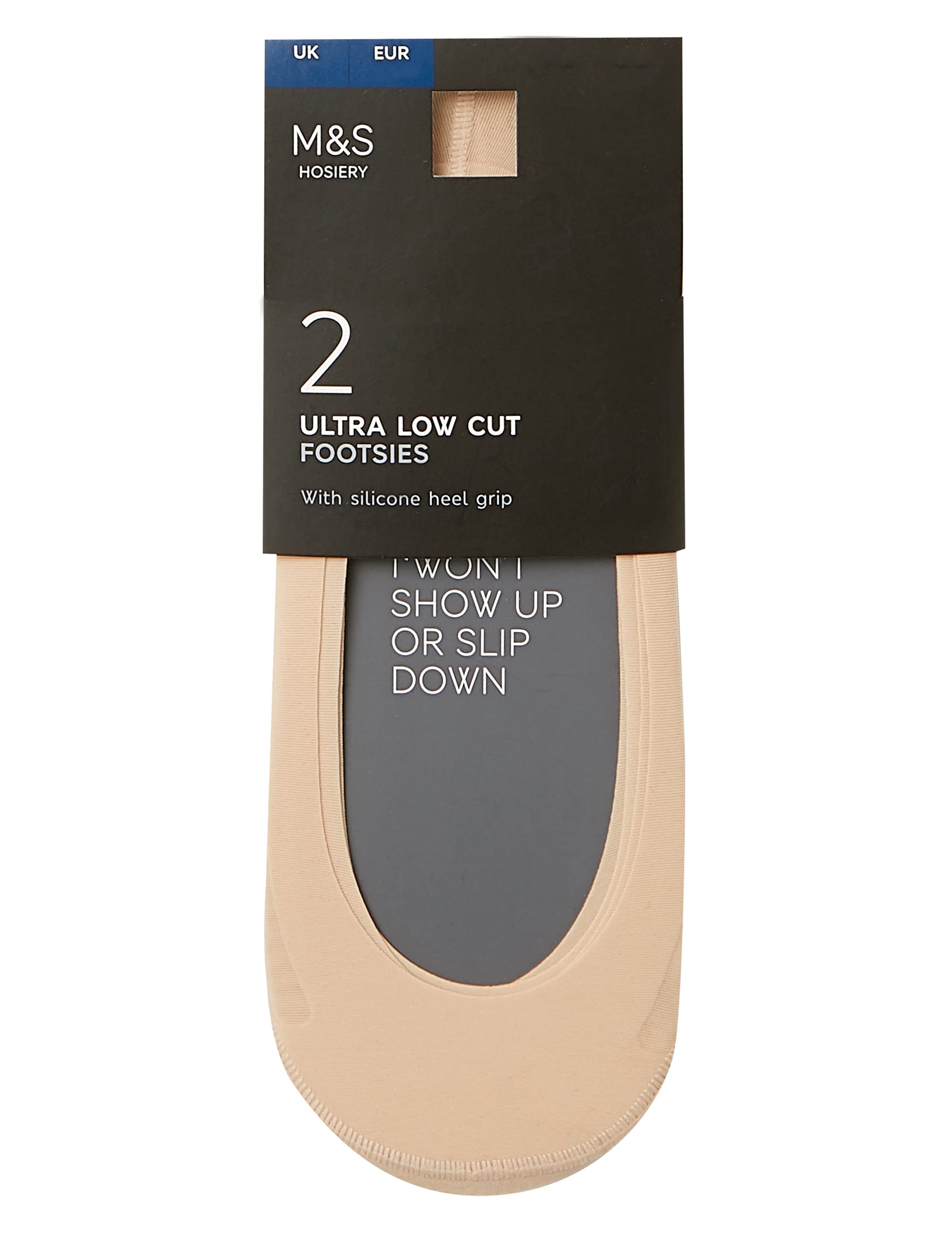 Women's 2pk Ultra Low Cut Footsies, NUDE