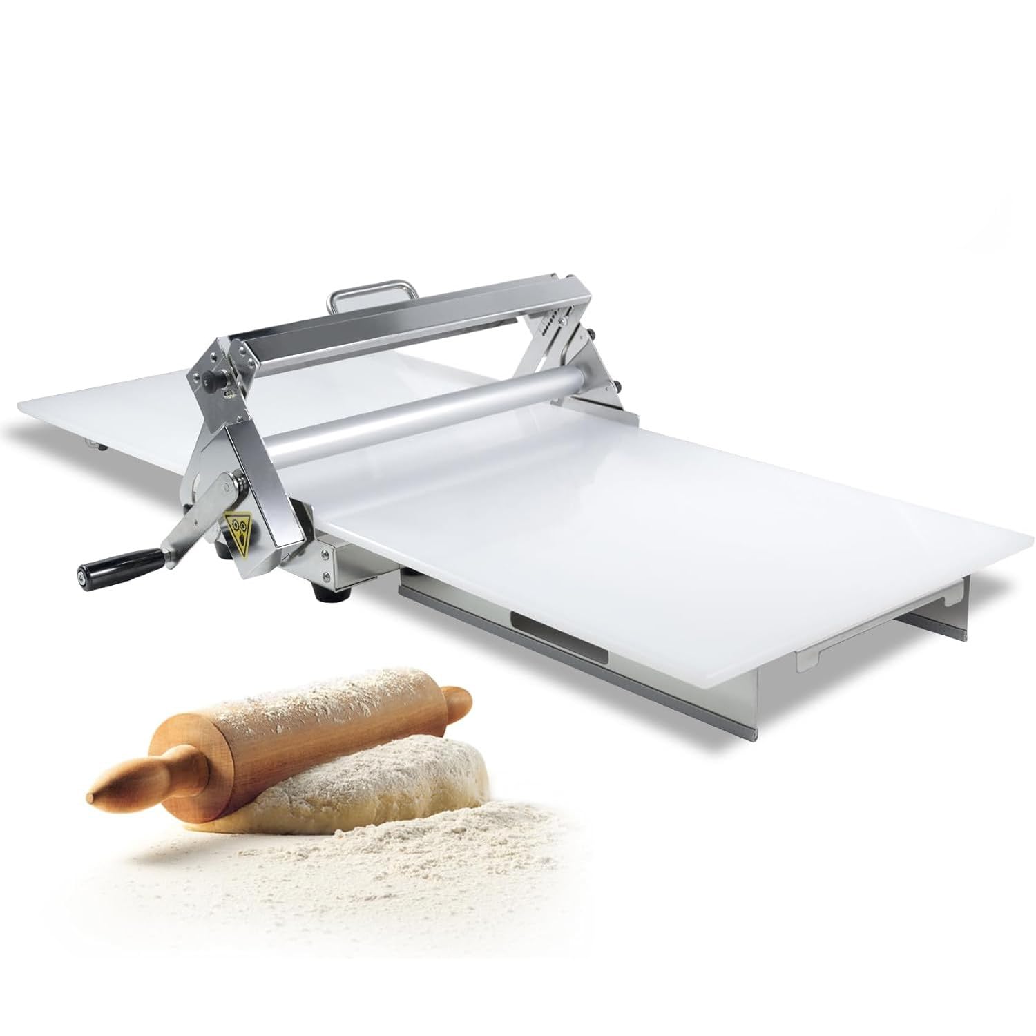 Laminadora De Masa Manual Plegable Para Panadería Y Croissants，Laminadora De Masa Manual Compacta, Rodillo Masa Acero Inoxidable, Laminadora Masa Mostrador, Grosor Ajustable,RS201