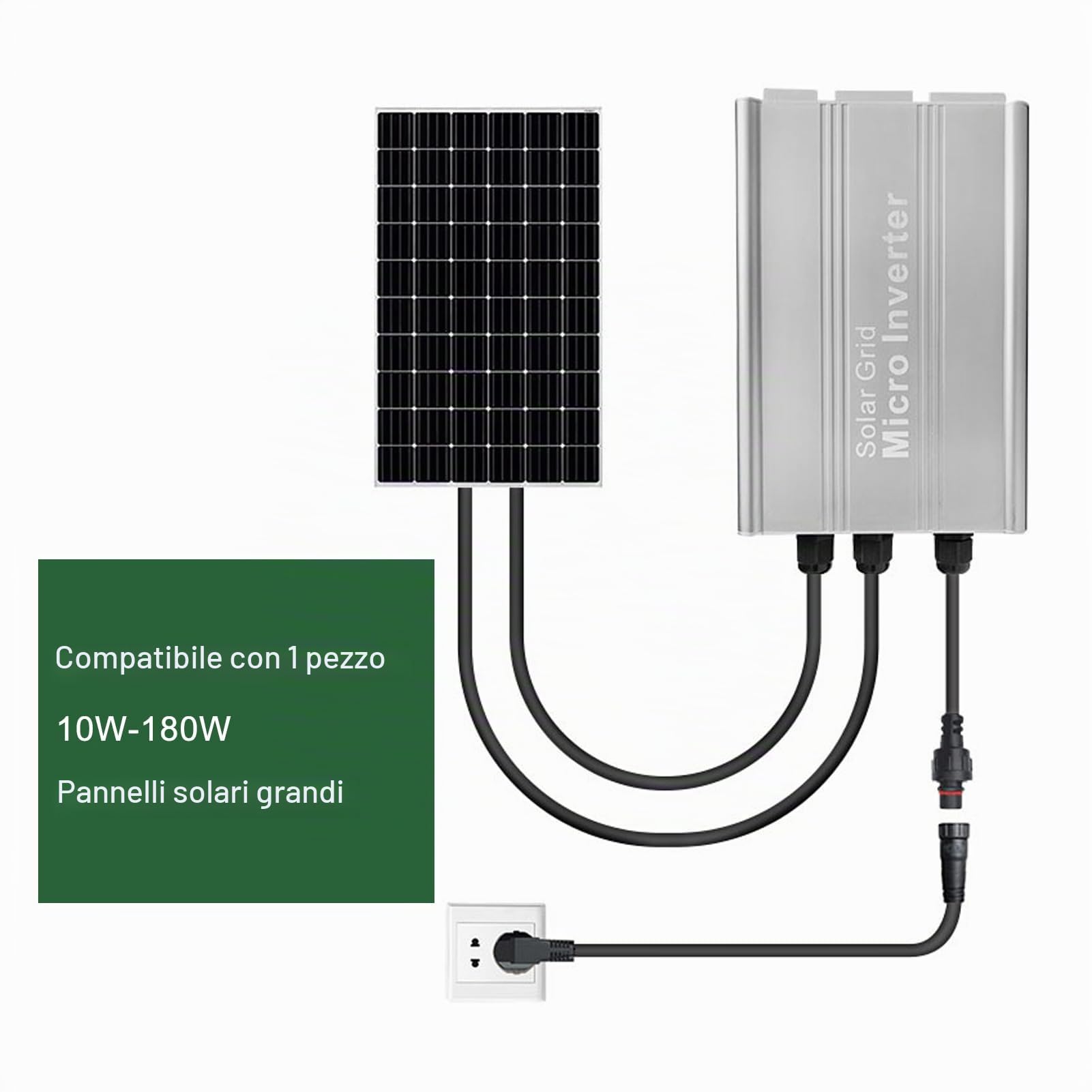 Micro Inverter Solare MPPT, Regolatore di Carica Fotovoltaico Impermeabile a Onda Sinusoidale Pura, 120 V AC 230 V, Tasso di Conversione Elevato, Materiale in Lega di Alluminio