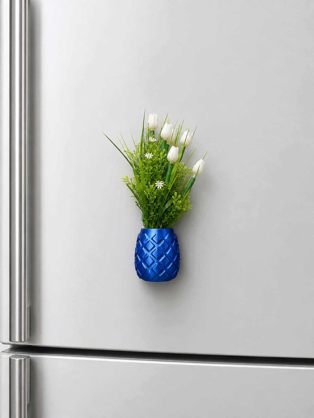 Pineapple Fridge Magnet Flower Plant Pot (Blue Violet, Fridge Magnet) | Double Magnets for Refrigerator | Plastic Decorative Flower Vase & Home Decor | Kitchen, Office & Home Décor-image-38