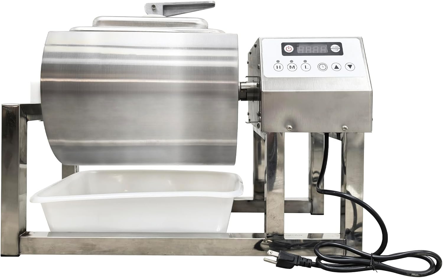TECHTONGDA 15L Meat & Vegetable Tumbler Marinating Machine, 22LB/10KG Capacity Food Tumbler Marinator, Automatic Bidirectional Rotation, Meat Curing Rolling Kneading Machine, Three Speed Adjustable