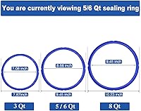 Vista 3 de Paquete de 3 anillos de sellado de 6 cuartos para anillos de sellado instantáneo de ollas de repuesto para sello instantáneo de olla de 5/6 cuartos
