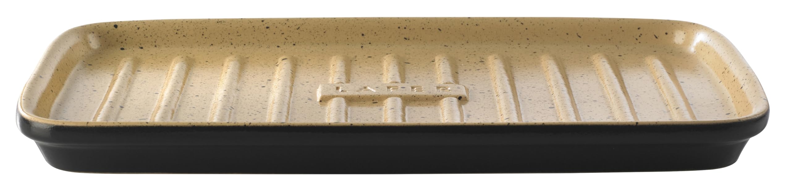 Römertopf Plancha BBQ in Ceramica – Piastra per Barbecue e Forno, Grigliate Saporite con Segni di Cottura, Facile da Pulire, Nero, dal 1967