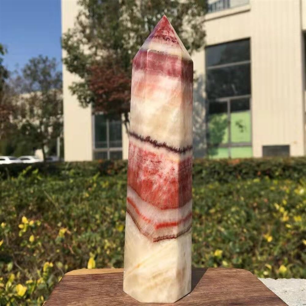 PKNVKZIDK Pork Stone Column Quartz Crystal Tower Point Madafascar Ornaments (Size : 100-200g)