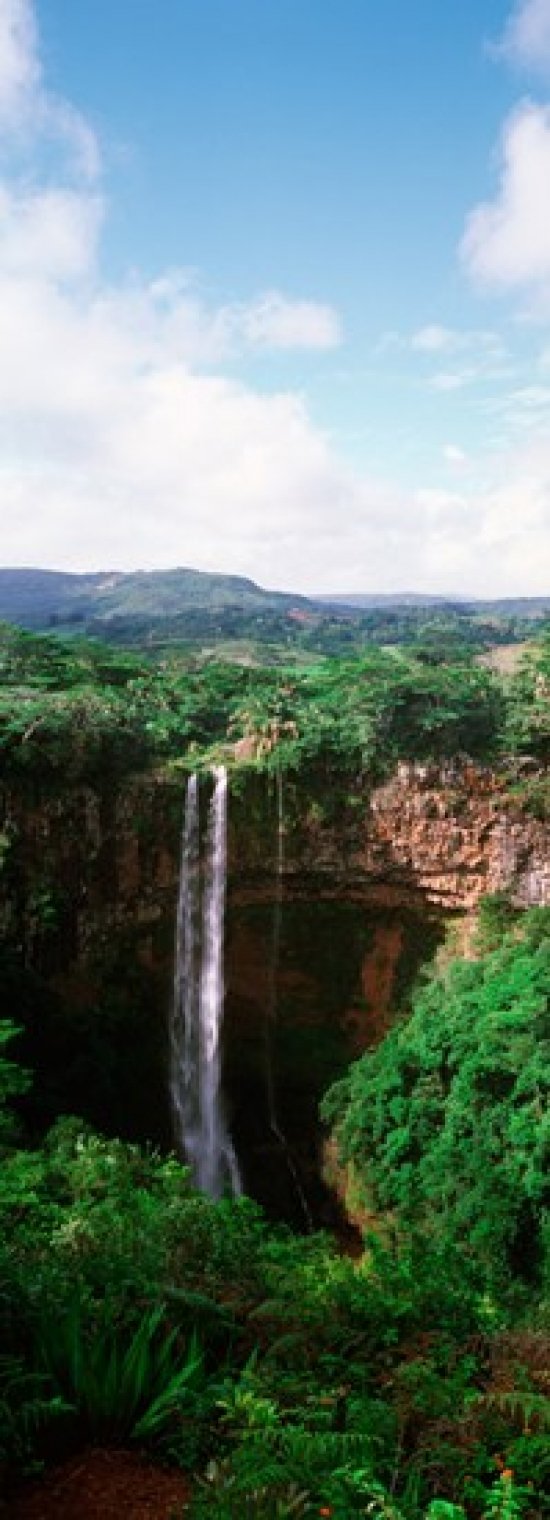 PosterazziWaterfall Chamarel Island Mauritius Poster Print, (18 x 7)