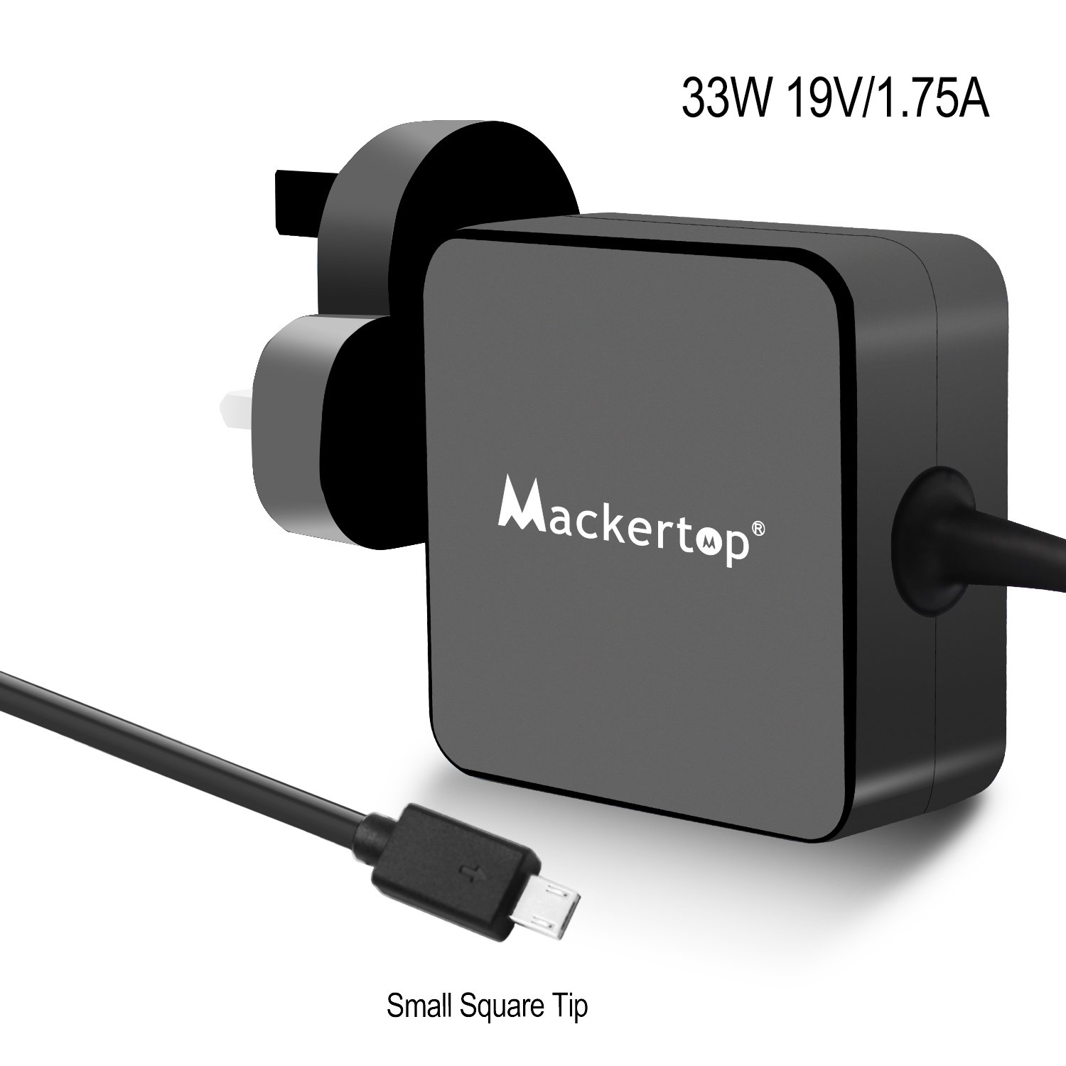 Mackertop33W 19V 1.75A Power Adapter Laptop Charger, with 6.6Ft Power Cord Cable for Asus vivobook e200 e202 e202s e202sa e205sa e200ha f205ta eeebook x205 x205t x205ta chromebook c201 c201pc c201pa