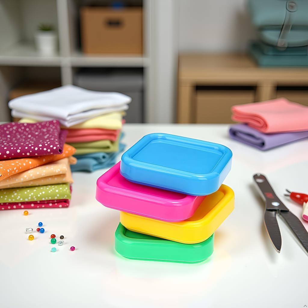 3Pcs Square Plastic Magnetic Pin Cushion Anti Loss Sewing Pin Needle Storage Holder Magnetic Push Pins Holder for Sewing Quilting DIY Projects, Pincushions Random Color