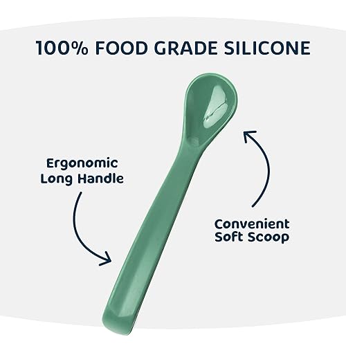 Miniatura 4 de Tiny Twinkle Cuchara para bebé, cuchara de alimentación para bebés sin BPA, cuchara de silicona para bebés, cucharas para bebés, artículos