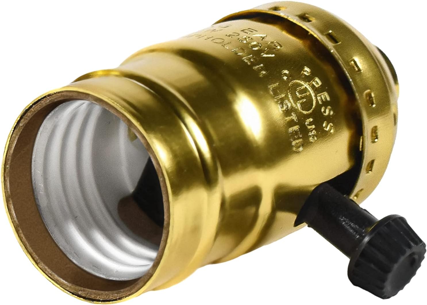 HQRP 2Pcs 3-Way Lamp Socket Replacement E26 Bulb Socket Vintage 250W 250V Antique Lamp Socket Dimmer Switch Table DIY Light Parts Vintage Retro Lamp Socket Replace Pendant Lamp Sockets and Lamp Parts