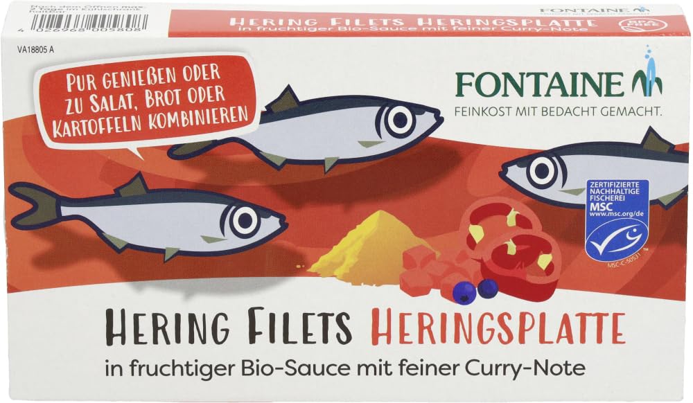 Heringsplatte in Bio-Sauce 18 x 200 g