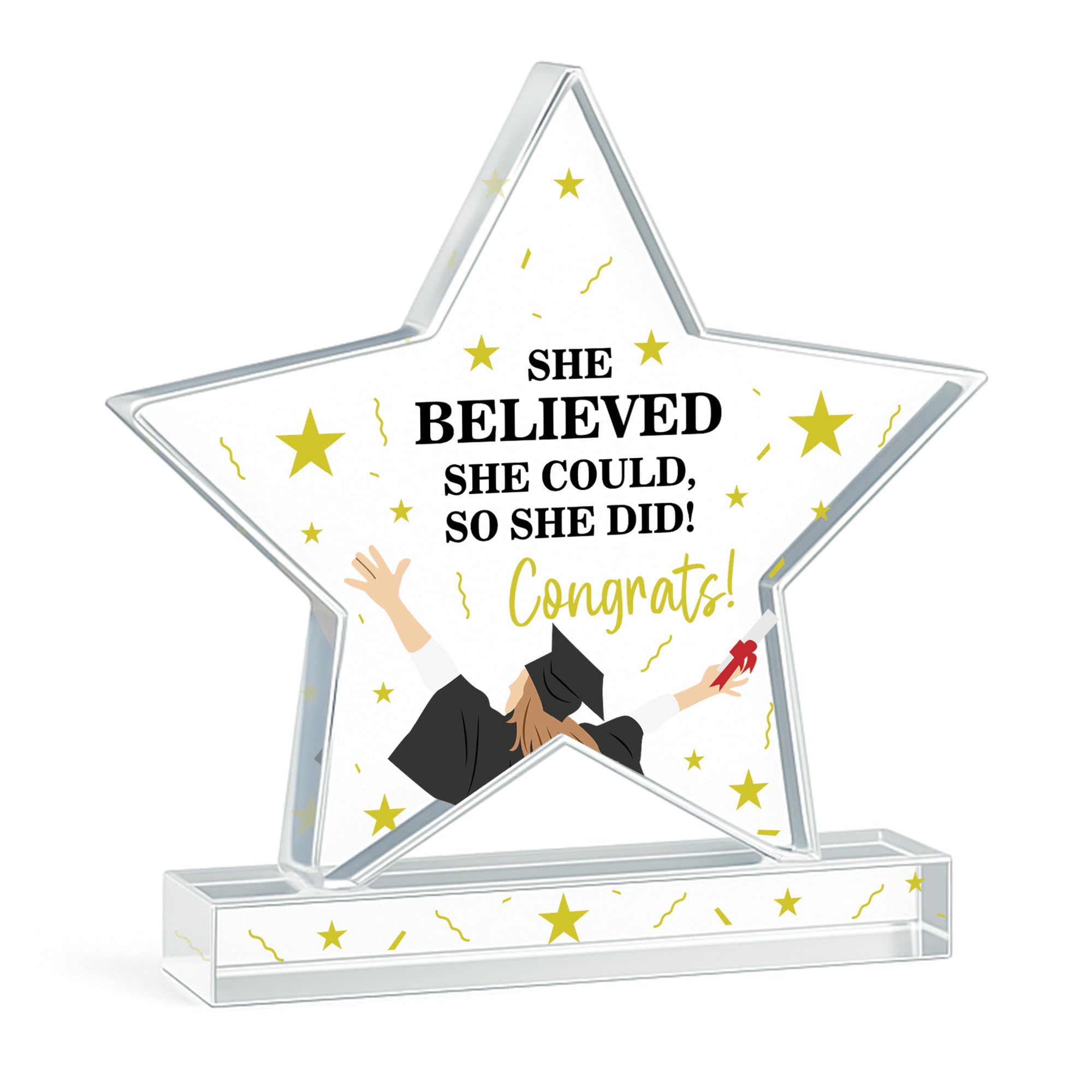 Red Ocean Graduation Gifts For Daughter Granddaughter Best Friend Sister She Believed She Could So Did Plaque Congratulations Gift For Her Keepsake