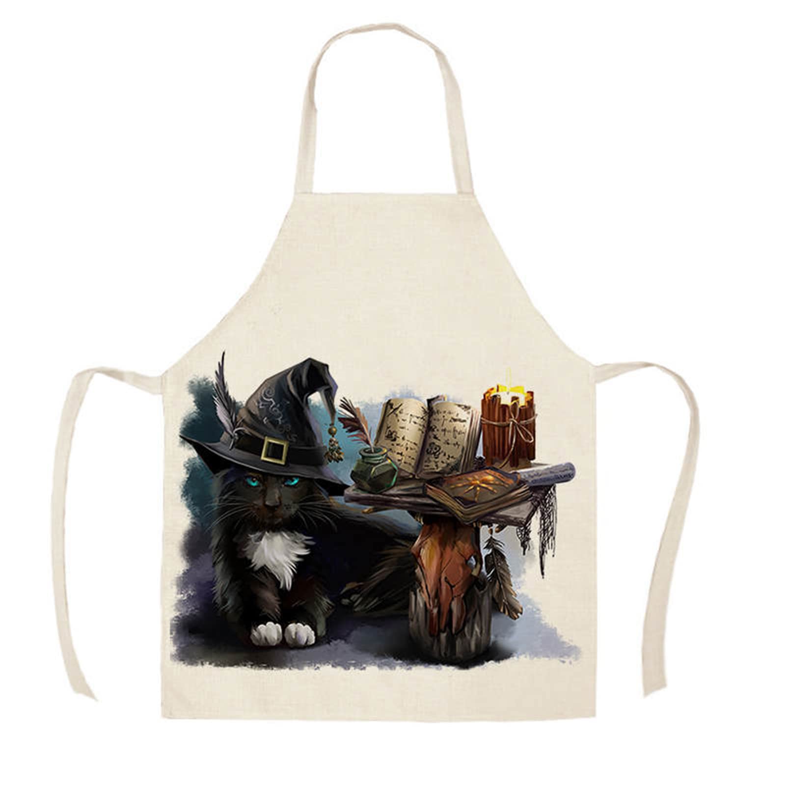 Clenp Elantal Ladies Man, Apron Personalized with Cute Cats/Koala The Printed Cooking Apron Made of Bedding, Waterproof Hands Can Clean Women and Tear