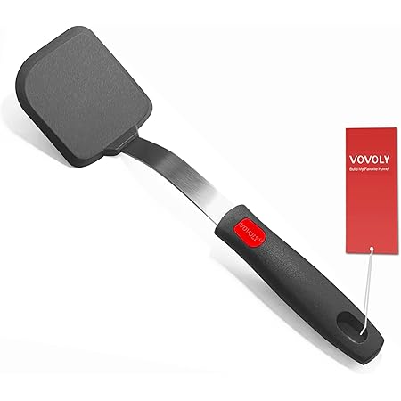 Silicone Cookie Spatula Turner with Longer Handle, Heat Resistant Cooking Spatulas for Nonstick Cookware, Flexible Kitchen Utensils BPA Free Rubber Spatula Set