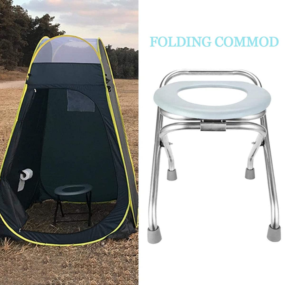 Toilettes De Camping Portables Pliables – Siège Compact, Léger, Pour Rando, Bateau, Van, Tente