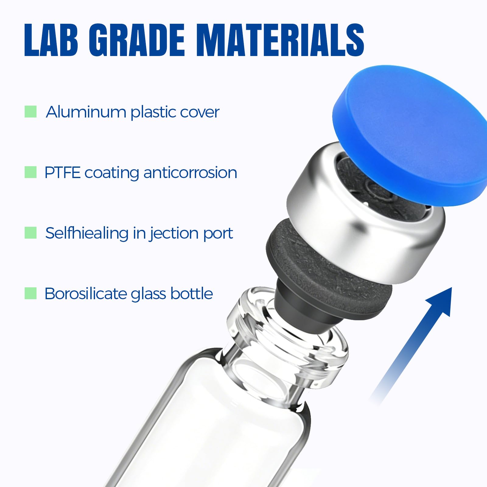 Sterile Glass Vials - 10 Pack, Airtight Seals -5 Sterile Glass Vials - 10 Pack, Airtight Seals -5