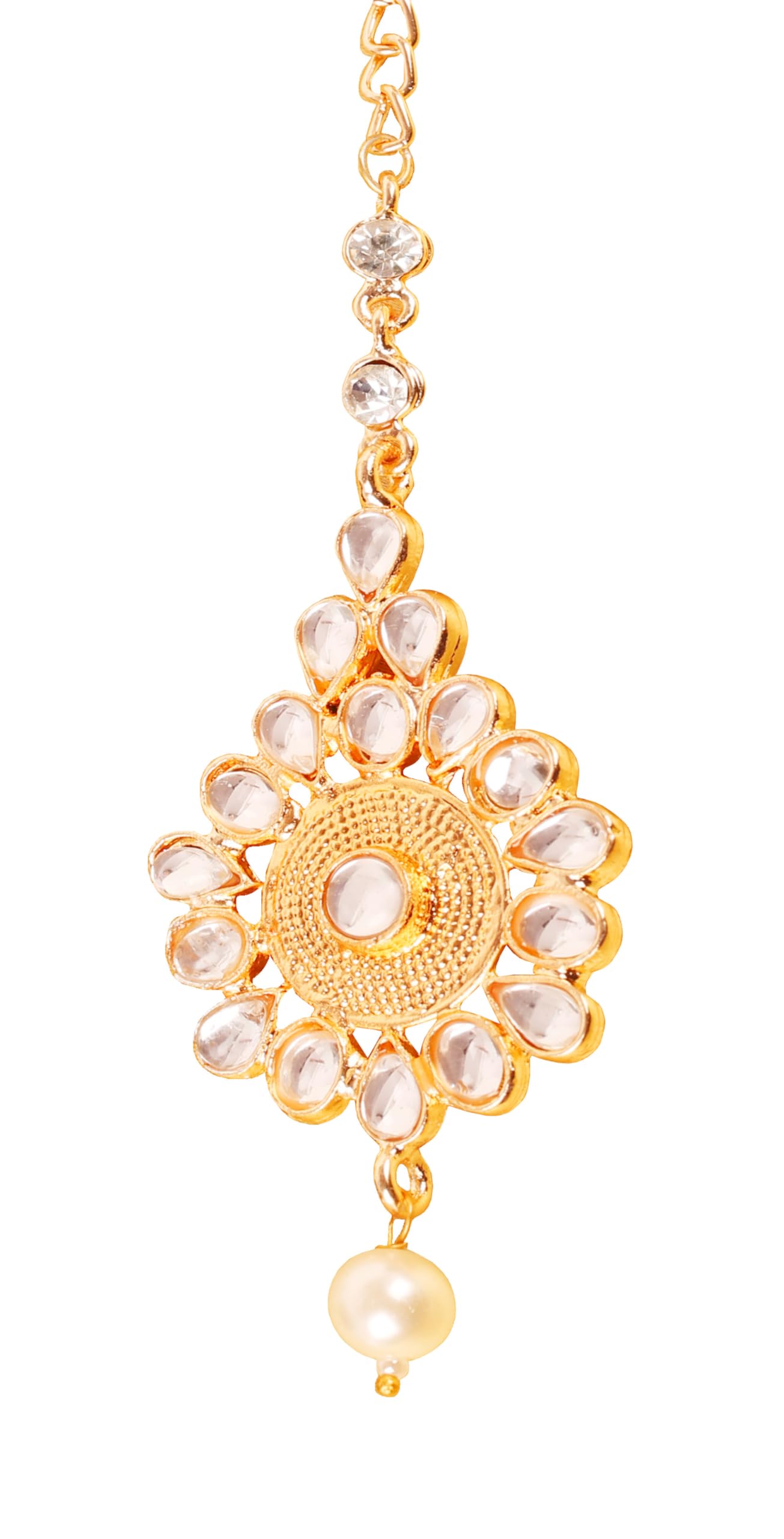 Touchstone maang Tikka Indian Head Jewelry Women Hair Accessories Gold Headpiece Forehead mangtika Bollywood Simple kundan Wedding Dainty Chain Bridal
