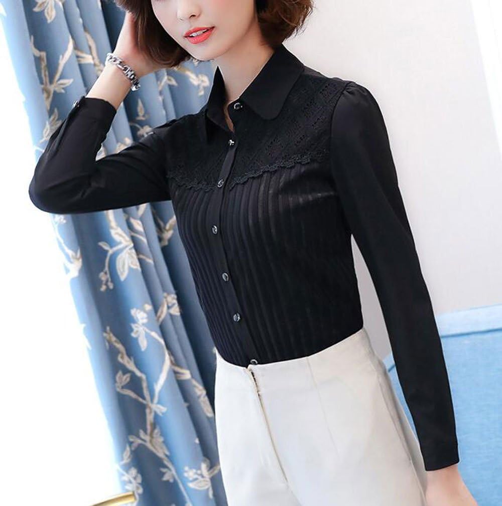 Womens Vintage Victorian Pleated Button Down Shirt Long Sleeve Stretch Blouse - Image 5