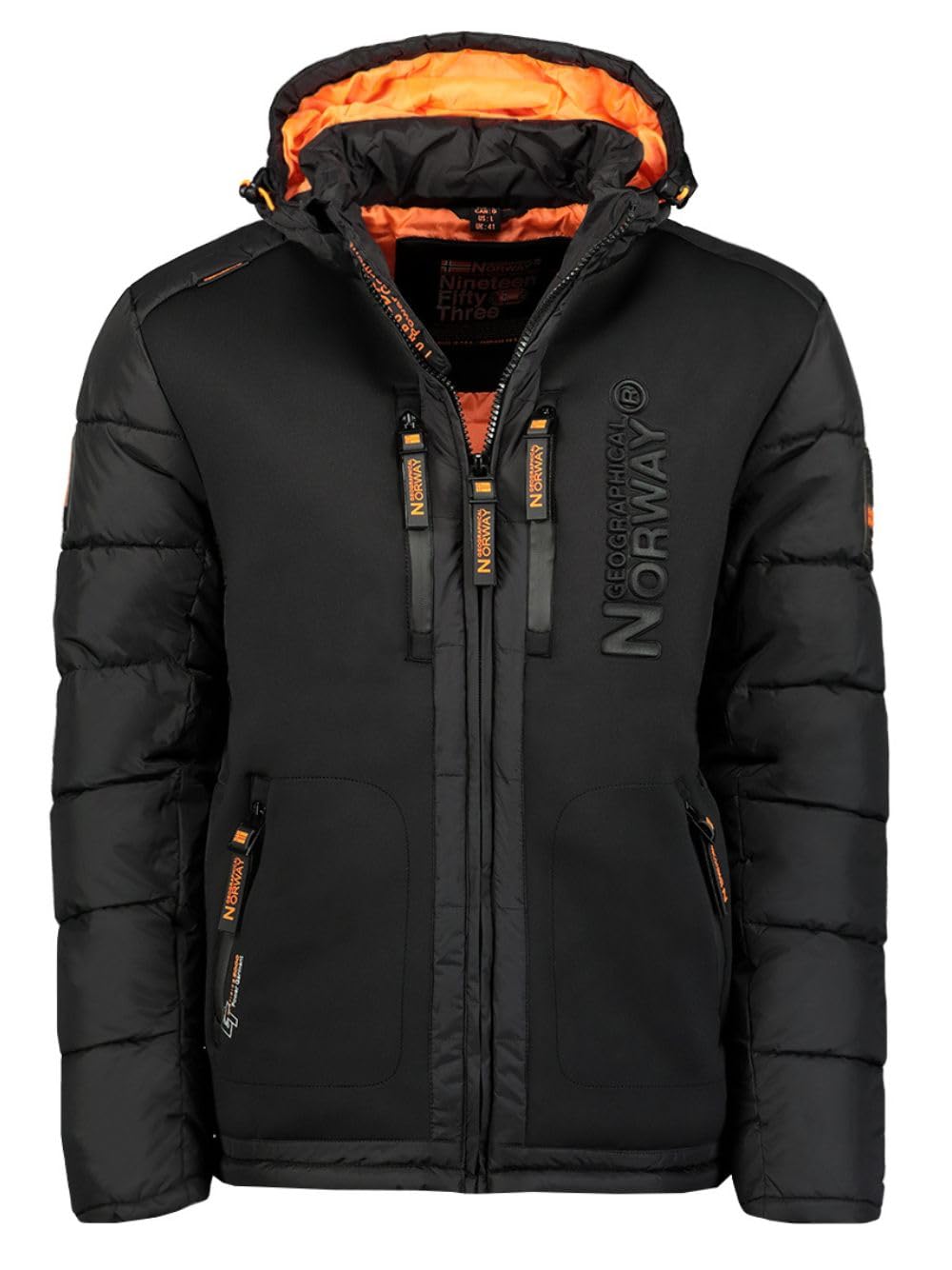 Geographical Norway Beachwood Men - Winterjacke Hooded Herren Parka - Warme Daunenjacken Steppjacke - Jacke Wattierung Warm Futter