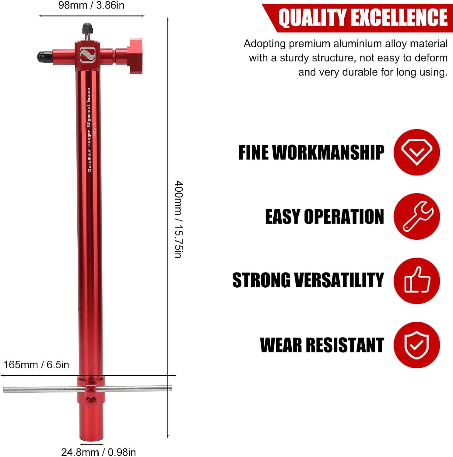 Derailleur Hanger Alignment Tool, Bicycle Derailleur Hanger Alignment Gauge Tool Road Bike Dual Control Lever Alignment Tool for Derailleur Hanger Alignment Gauge