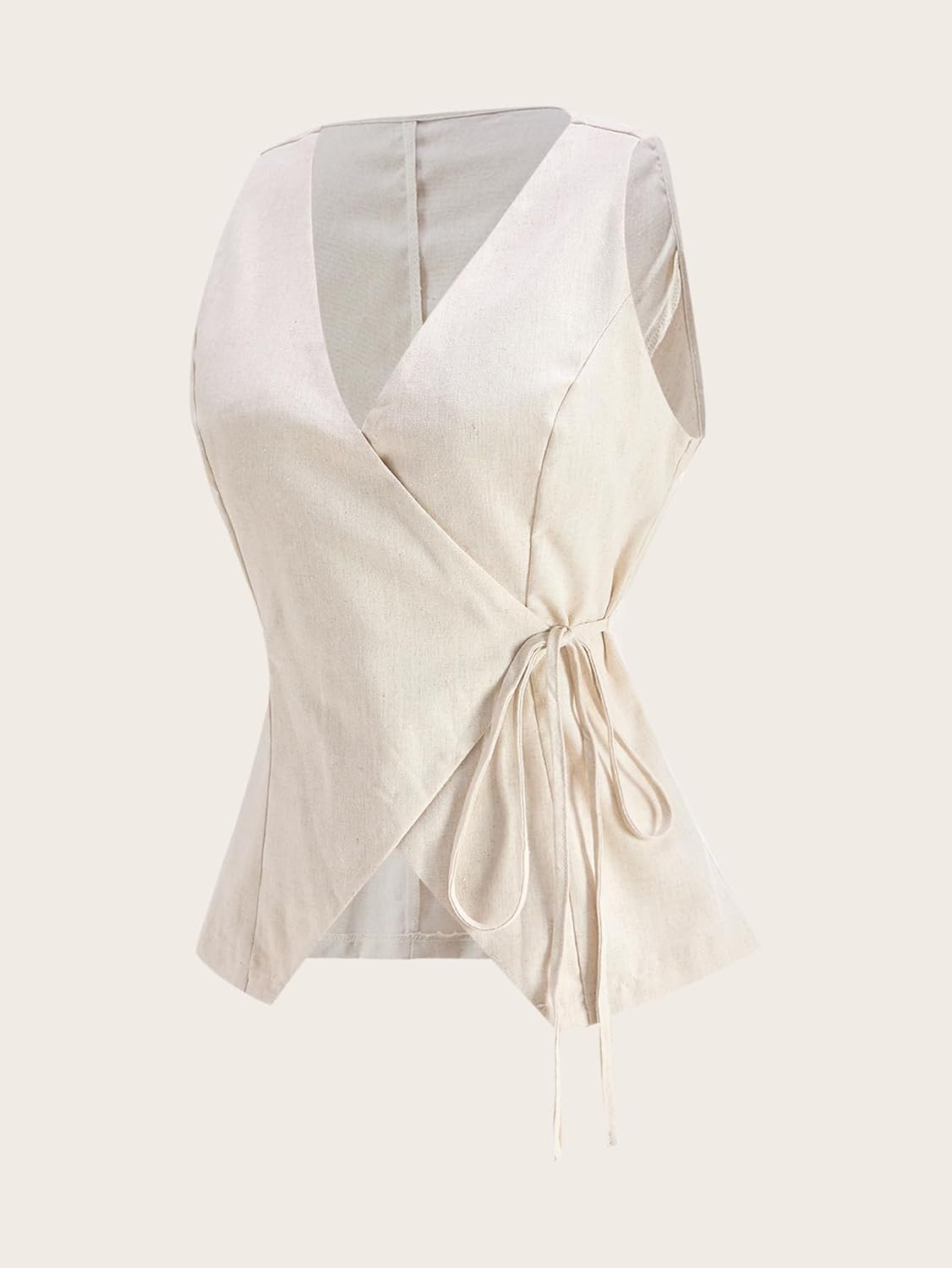 Women's 2 Piece Casual Summer Outfits Wrap V Neck Vest and Shorts Work Office Set - Image 3