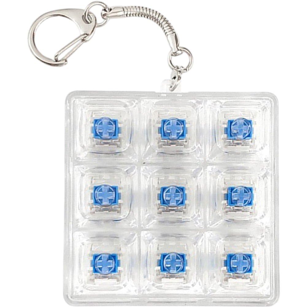 Fituenly Diy Keyboard Fidget Keychain 9keys Finger Keyboard Cap Portable Keychain Clickers for Adults Stress Relief Keyboard Fidget Clicker