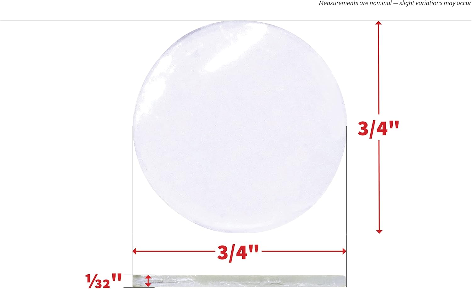 Shepherd Hardware 9966 3/4-Inch SurfaceGard Non-Adhesive Round Transparent Bumper Pads, 10-Count
