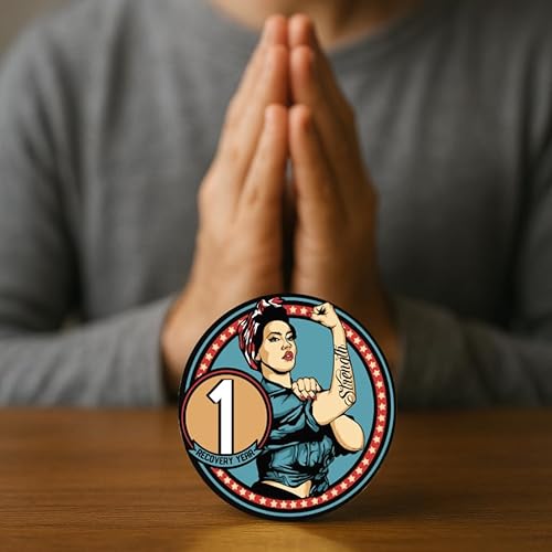 Miniatura 5 de Rosie Recovery AA Medallion Sobriety Chip en años 1-50 (año 2)