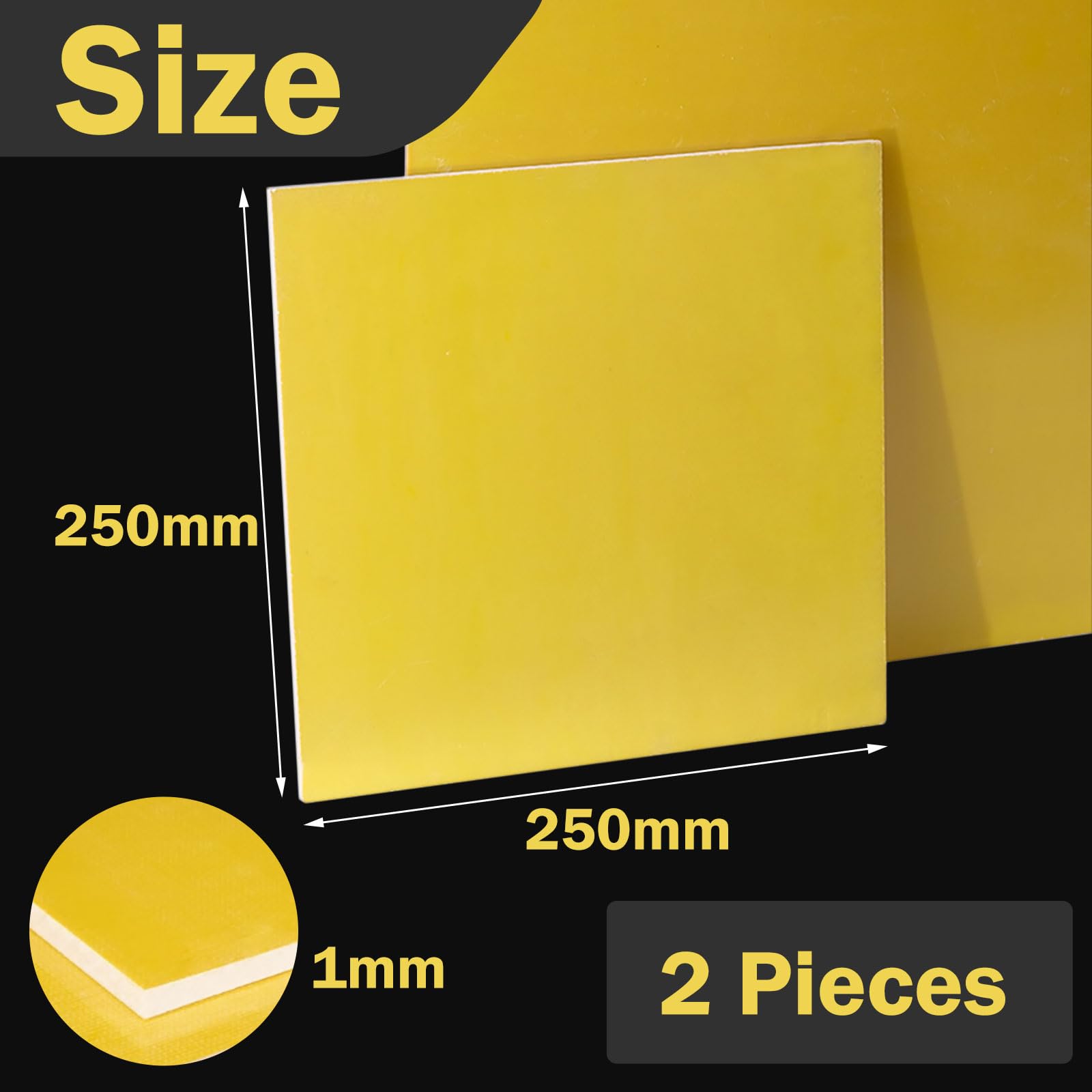 COYOUCO 3240 Epoxy Board Fiberglass Sheet, 250mmx250mm High-Temp Resistant Electrical Insulation Board - Durable FR4 Laminated Panel for DIY Battery Pack,1mm 5Pcs