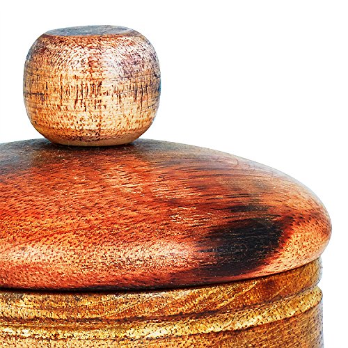 Decorative Rustic Wooden Sugar Bowl With Lid Wide Mouth Candy Treat Jar Spice Jar Holder Condiment Nuts Serving Bowl Pot Salt Spice Herb Loose Leaf Tea Storage Container Novelty Home & Kitchen #TOP2