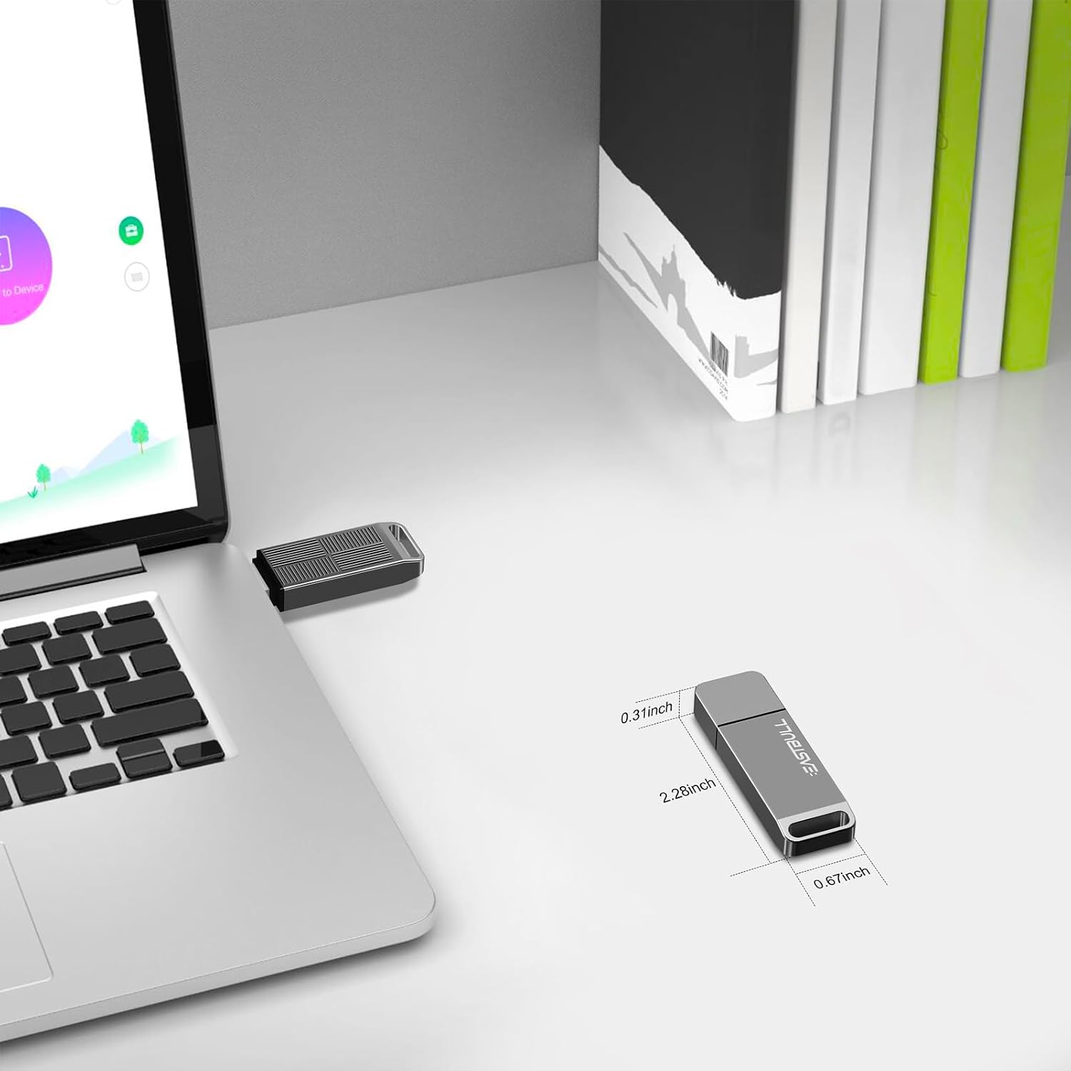 EASTBULL 64GB USB 3.0 Flash Drive with a USB Adapter, Thumb Drive | exFAT32 USB Drive 64 G Metal Pen Drives Memory Stick for Storage and Backup with a Adapter and Keychain (Grey)