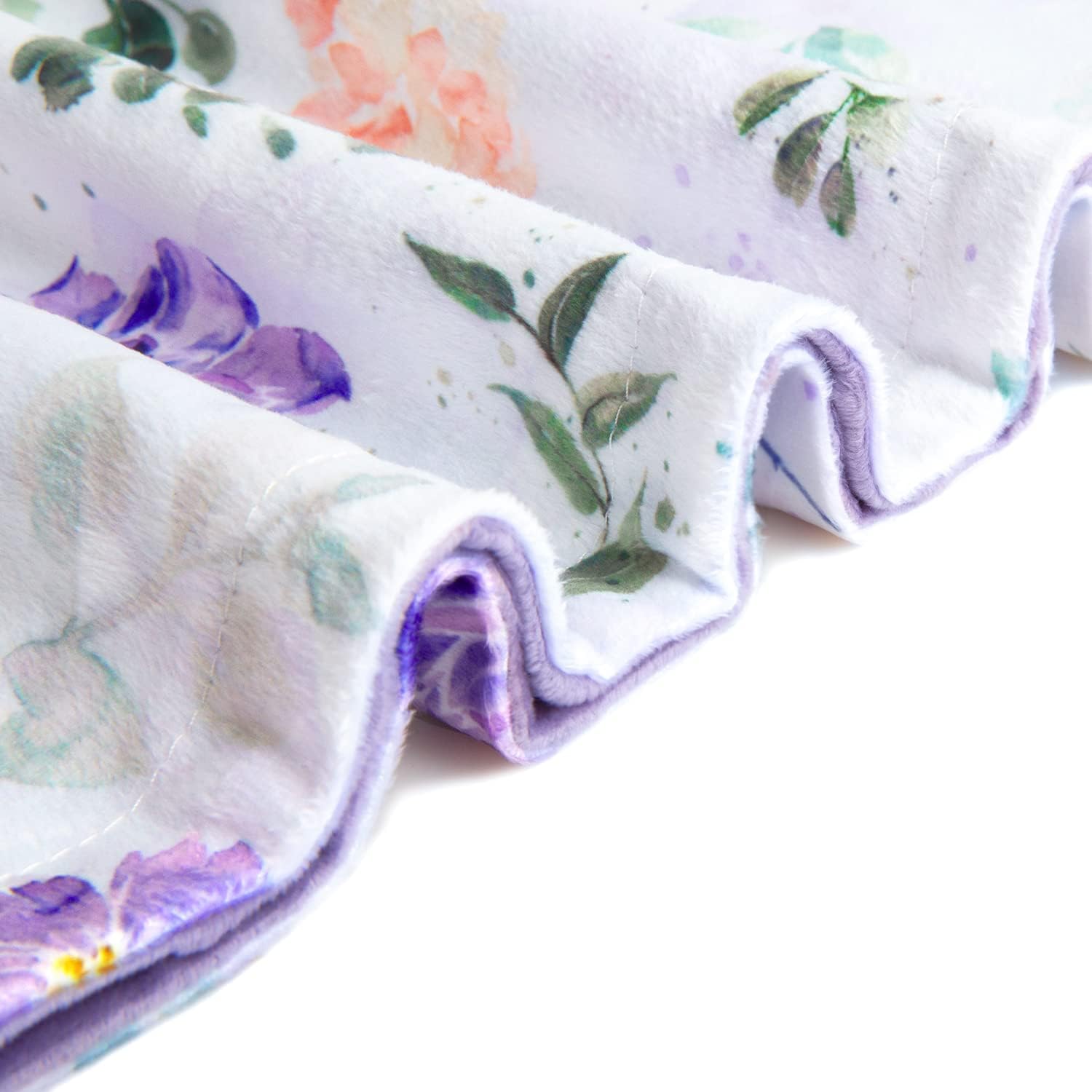 BORITAR Baby Blanket Super Soft Double Layer Minky with Dotted Backing for Girls, Receiving Blanket with Elegant Purple Floral Printed Blanket 30 x 40 Inch(75x100cm) - Image 7