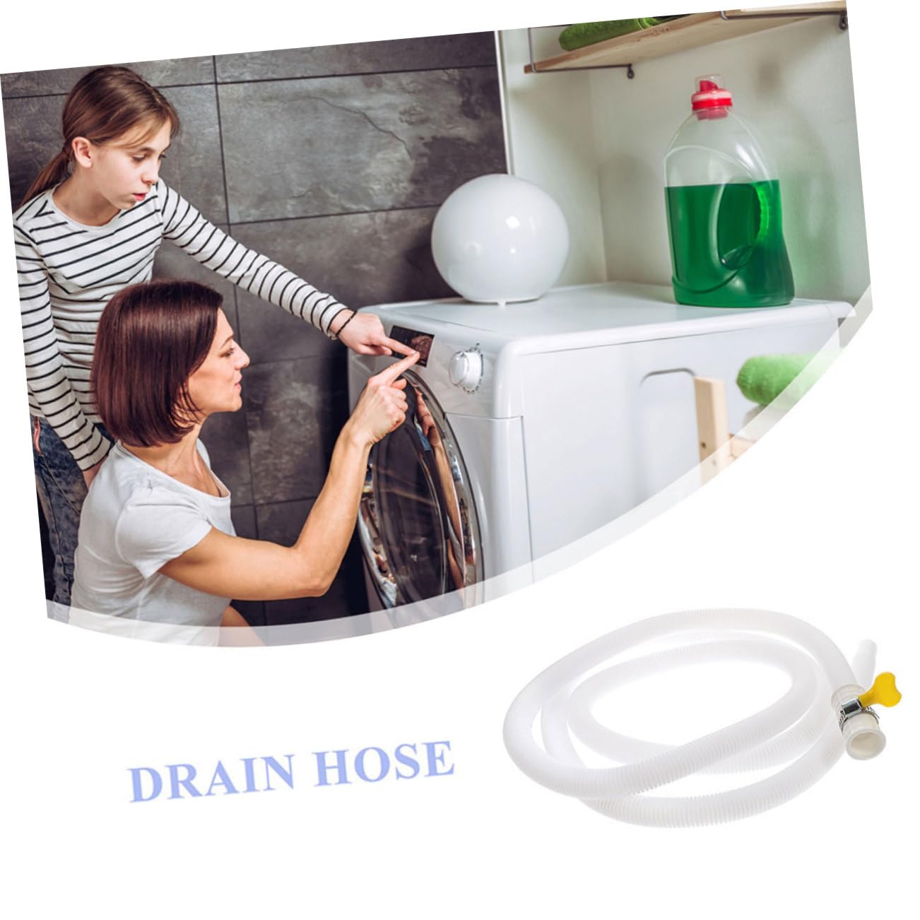 Hemobllo Manguera de Drenaje para Aire Acondicionado Unidad Exterior de Color Claro con Abrazadera de Acero Inoxidable y Material PE Resistente para Desagüe Seguro y Limpio