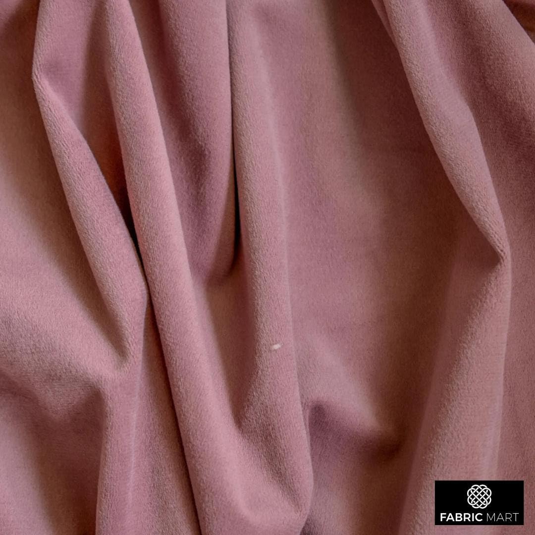Fabric Mart Direct Rosa ruborizado Tela por Metro, 137 cm o 54 pulgadas Ancho Rosa Terciopelo Tela, 1 medidor continuo Terciopelo de felpa de alta calidad Tela, Telas Para Tapizar, Cortinas Cojines
