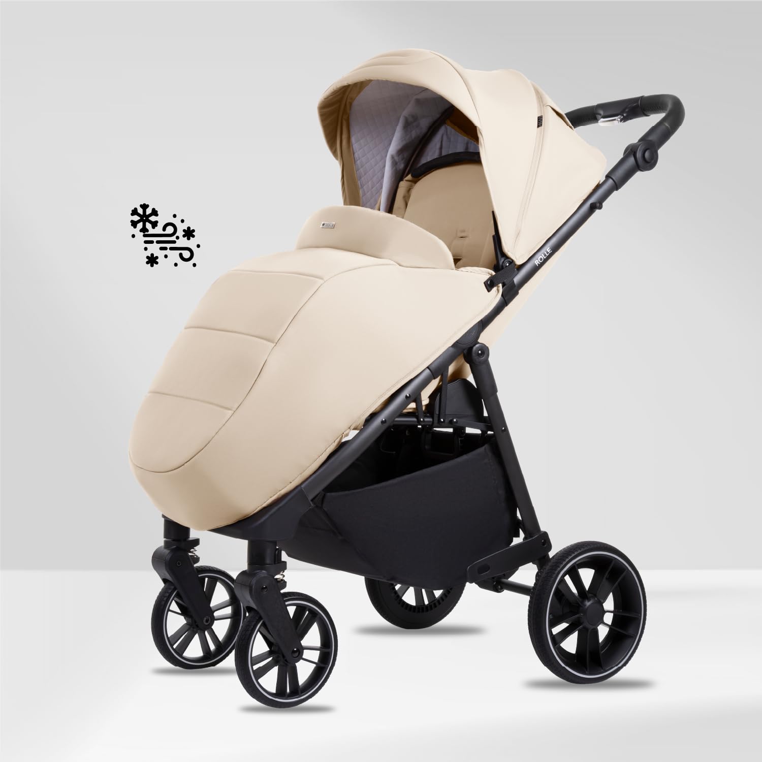 Babylux Passeggino Leggero da Viaggio ROLLE con Funzione Reclinabile, Sand | Passeggino Pieghevole, Manubrio Telescopico, Ripiegabile In Modo Compatto, Borsa Per Pannolini E Viaggio E Altri Accessori