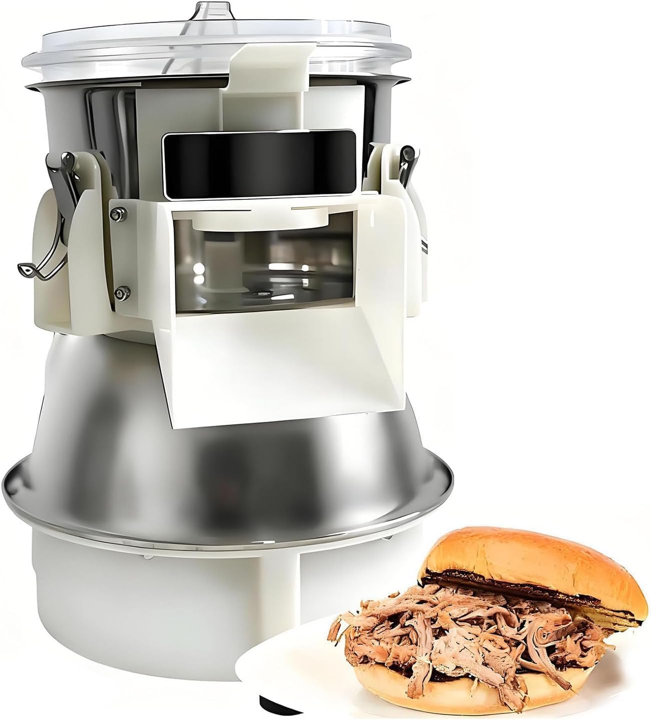 Trituradora de Pollo eléctrica: Carne de Alto Torque para Pollo y ternera cocidos, herramienta de trituración de Acero inoxidable con Ventana Visible