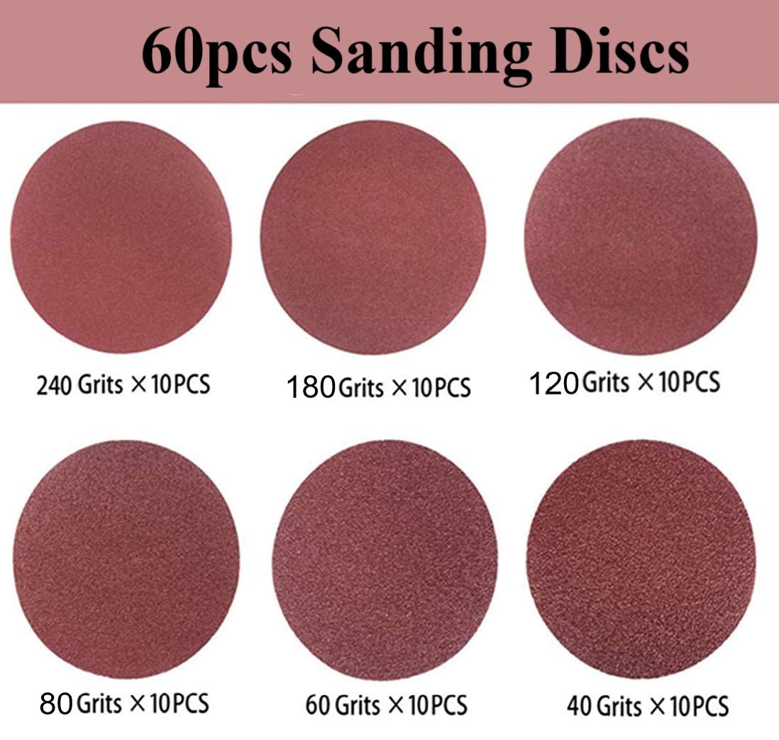 Lot De 15 Disques De Ponçage à Crochet Et Boucle – Grain 60, Trous D'aspiration 8, Pour Ponceuse