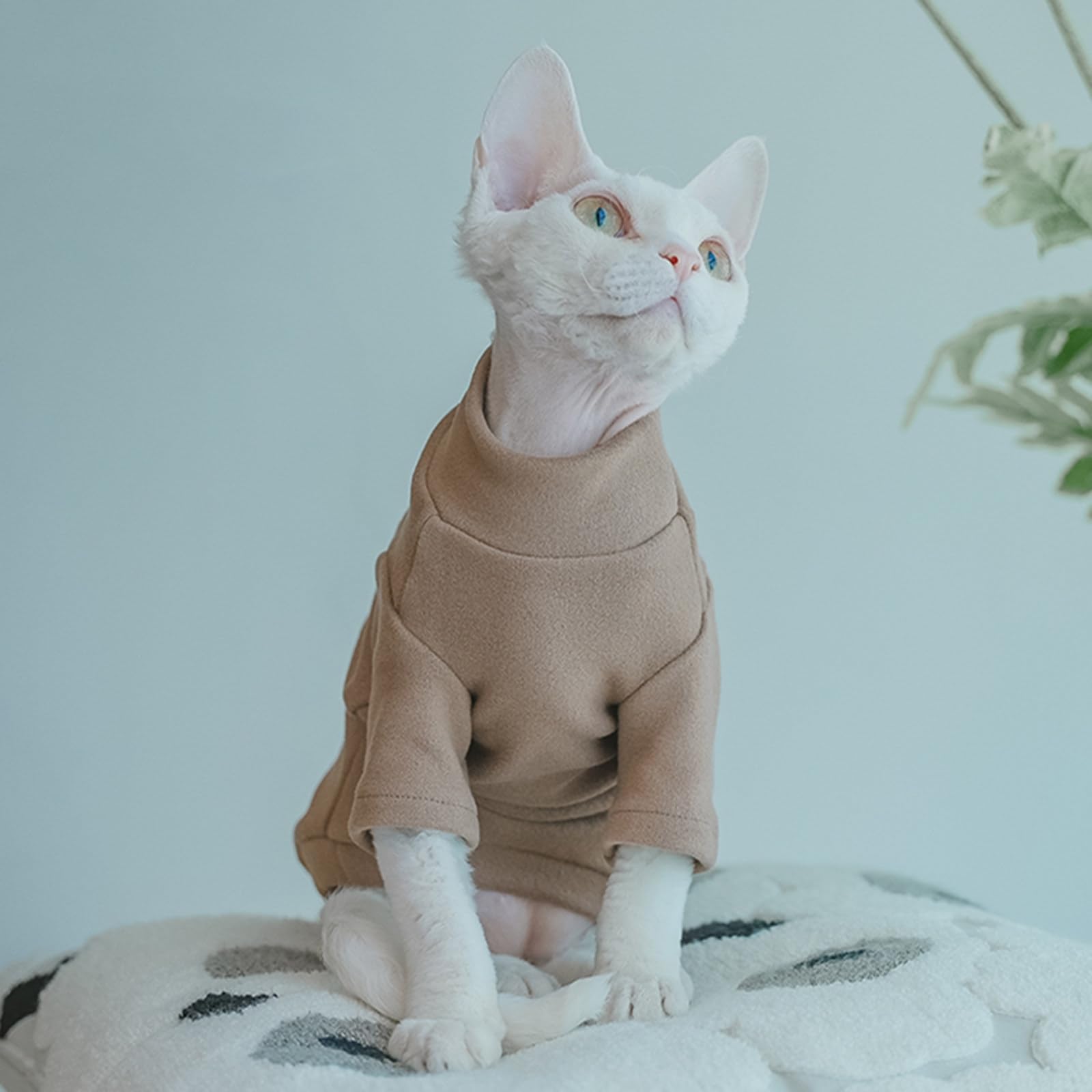 Kitten Clothes Sphynx Cats Warm Fleece Shirt Cat Turtleneck