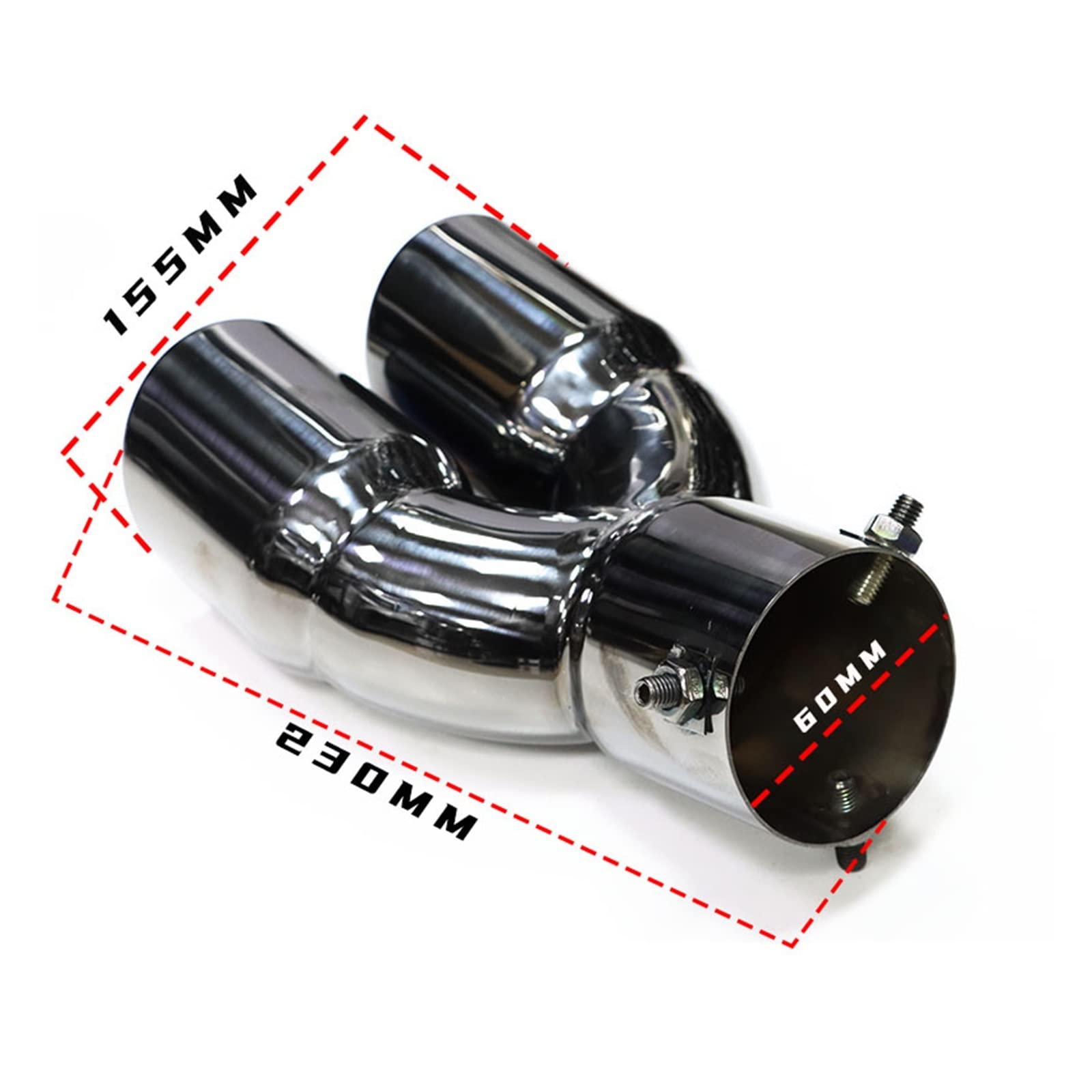 Cola Escape Tubo Para Toyota Para C-HR Para CHR 2016 2017 2018 2019 Tubo De Escape De Acero Inoxidable 1 Uds Terminales Escape (Size : Black 60mm)