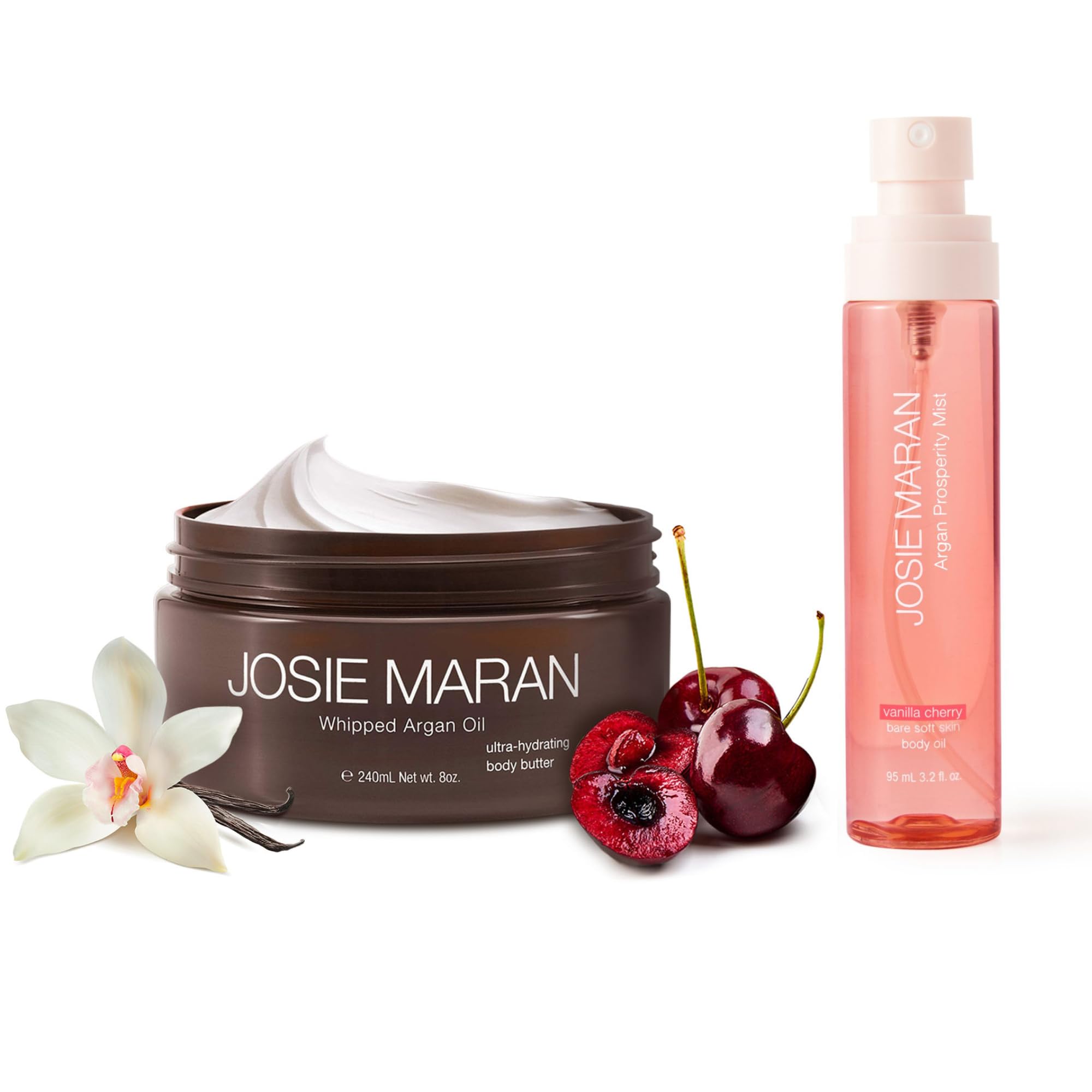 Sponsored Ad - Argan Layering Kit - Whipped Argan Oil Body Butter Gift Set with Prosperity Body Mist - All Over Body Glow, Intense Hydration & Absorbs Quickly - Vanilla Cherry (2 Piece Set)