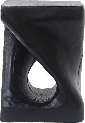 Miniatura 6 de Merax Mesa auxiliar MGO Accent con forma de torsión, mesa auxiliar moderna única con pedestal ancho y mesa, mesas pequeñas para bebidas para sala de