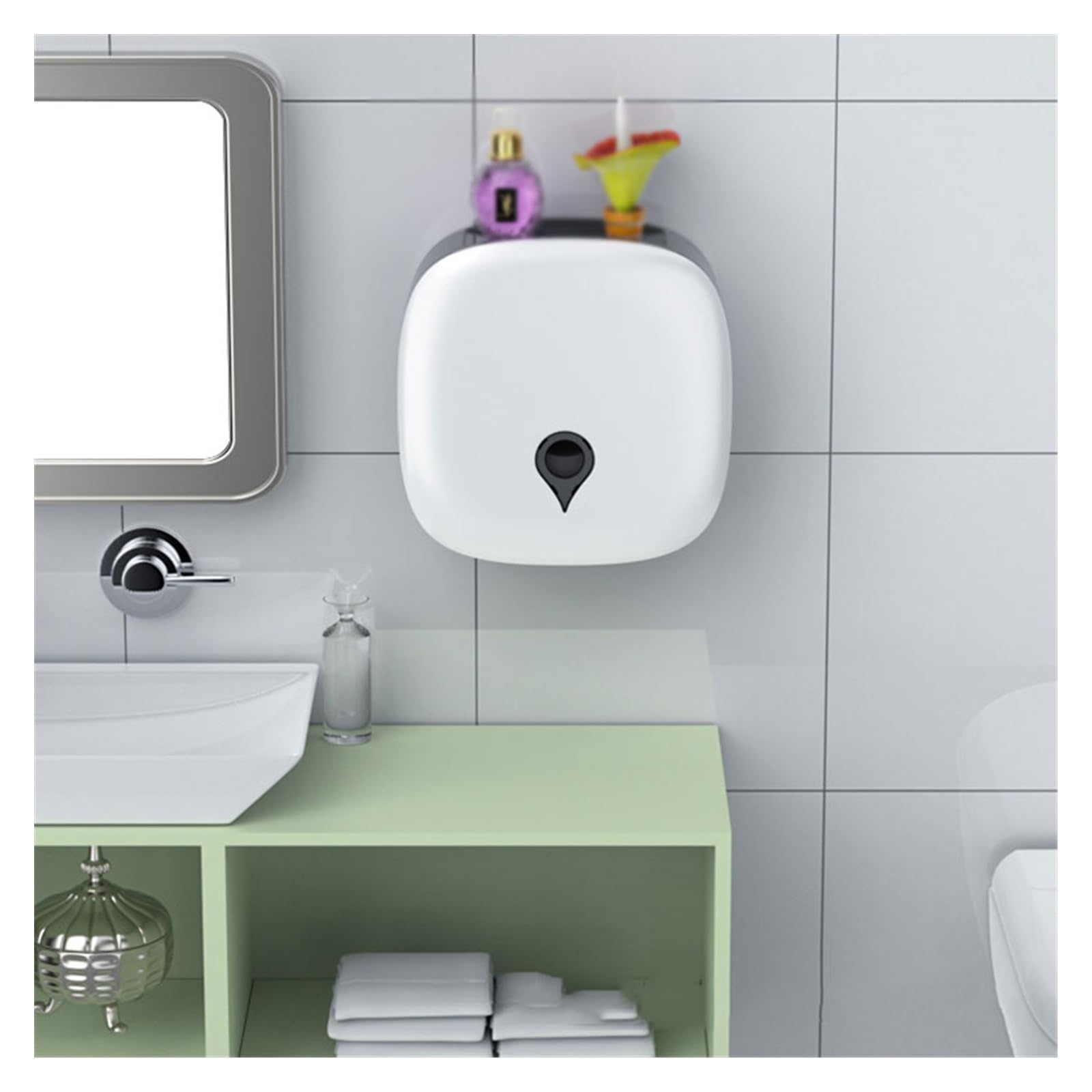 Porte-papier hygiénique mural anti-gaspillage et hygiénique