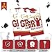 Tyzarglef 3 Pack Graduation Tablecloths Class of 2024, Red and Gold Plastic Tablecloths for Graduation Party Decorations, 54
