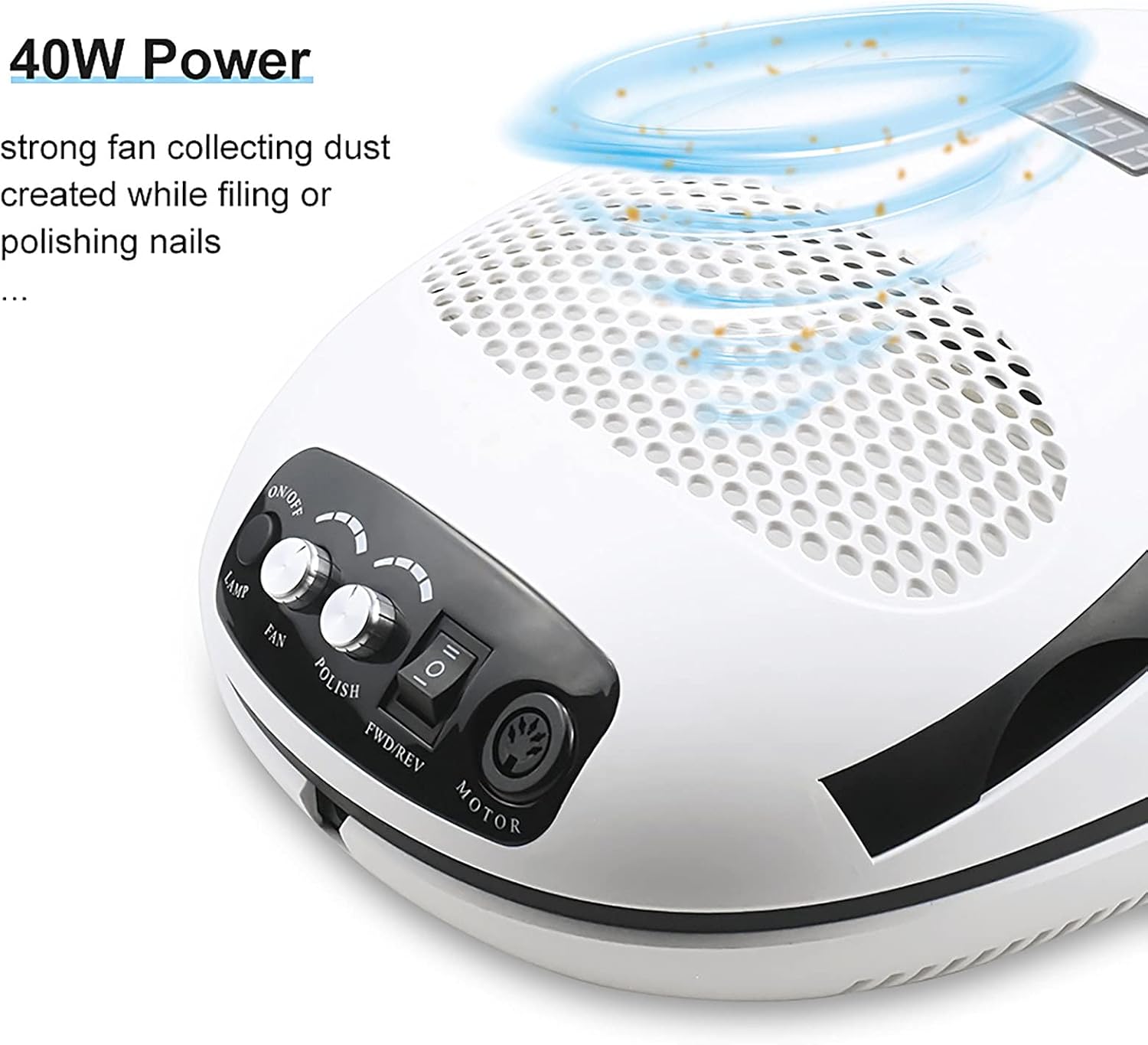 3 in 1 Nail Lamp Dryer Electric Nail Drill Machine Nail Dust Collector Suction Vacuum Cleaner Nail Art Manicure for Acrylic Nails