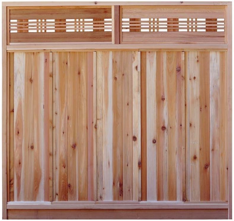 6 ft. H x 6 ft. W Western Red Cedar Horizontal Lattice Top Fence Panel Kit